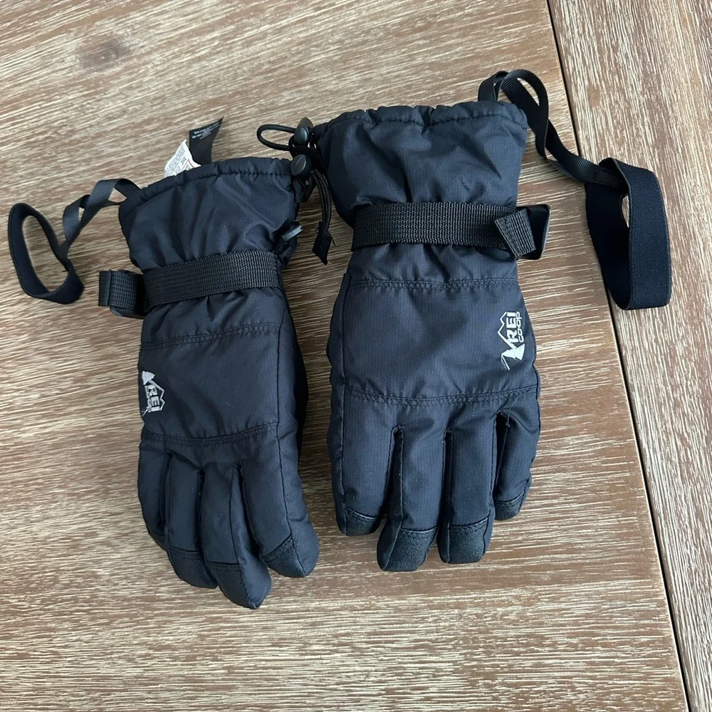 REI Co-op Kids’ Black Waterproof Insulated Gloves Size L